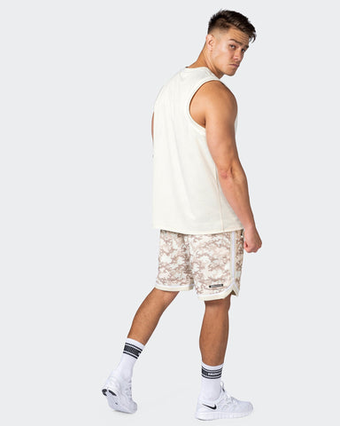 musclenation Shorts Mens 8" Basketball Shorts - Beige Camo Print