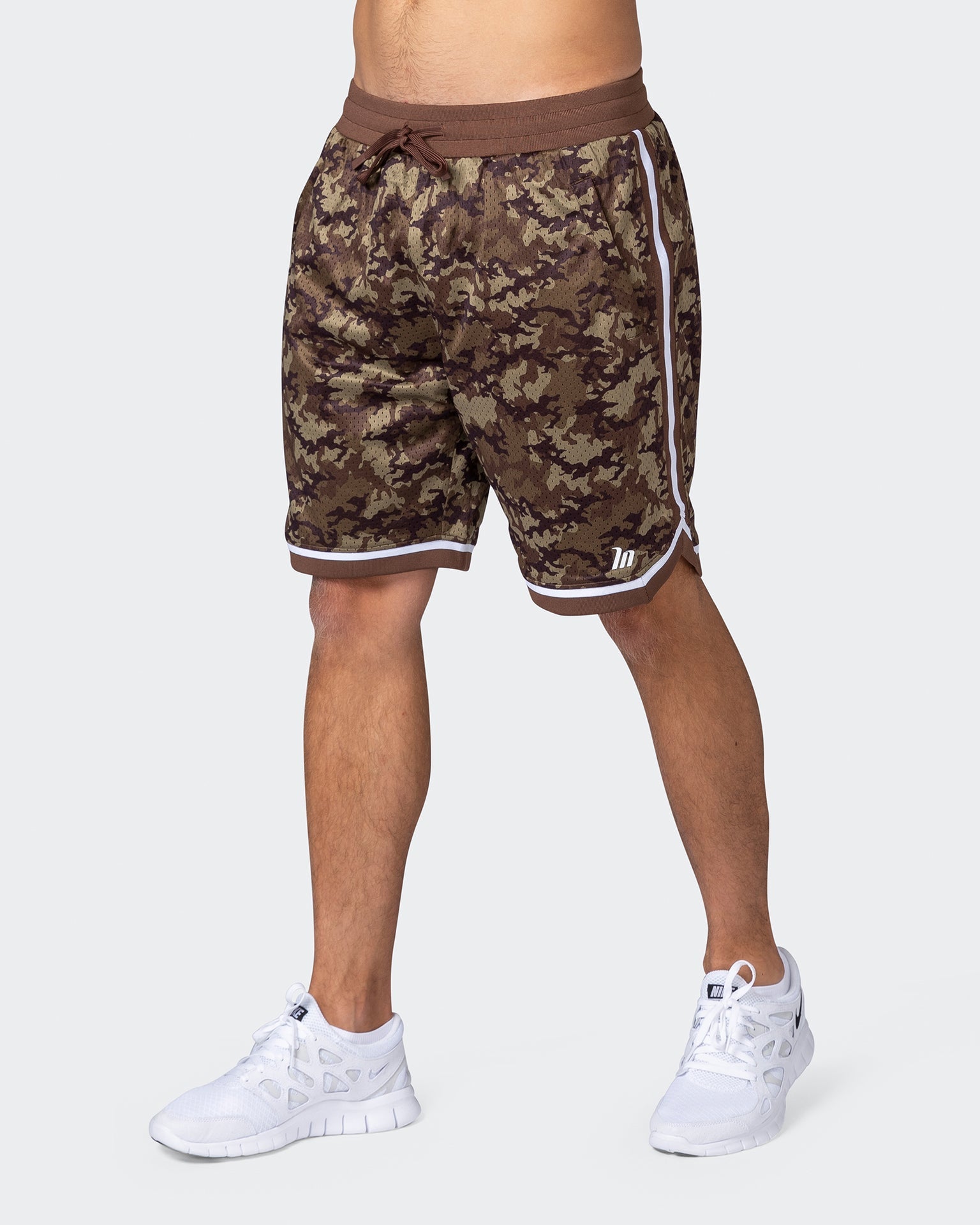 musclenation Shorts Mens 8" Basketball Shorts - Chestnut Camo Print