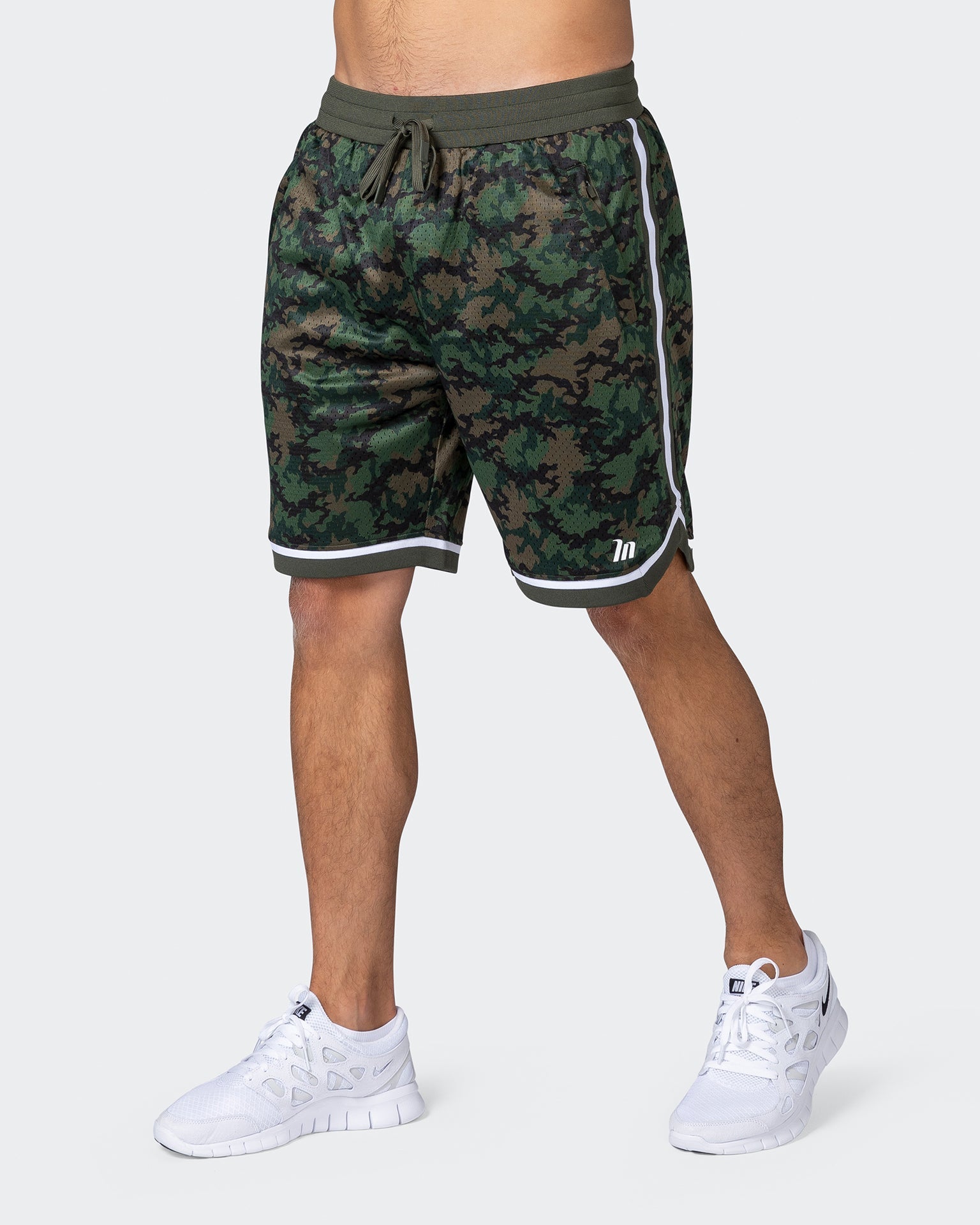 musclenation Shorts Mens 8" Basketball Shorts - Dark Khaki Camo Print