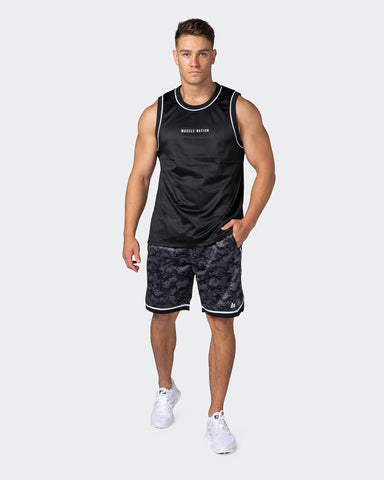 musclenation Shorts Mens 8" Basketball Shorts - Monochrome Camo Print