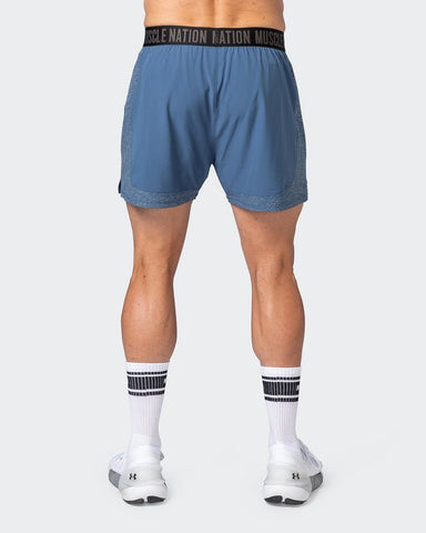 musclenation Shorts Reflective Training Shorts - Denim Blue