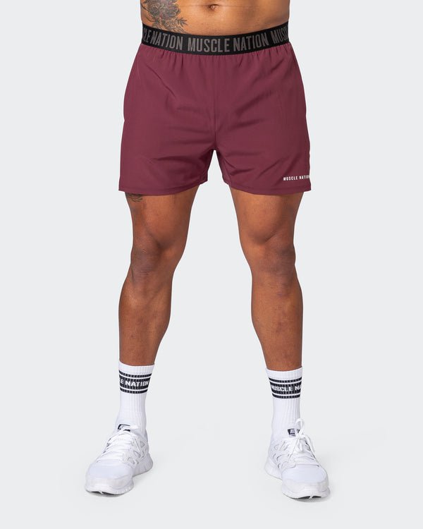 musclenation Shorts Reflective Training Shorts - Wine