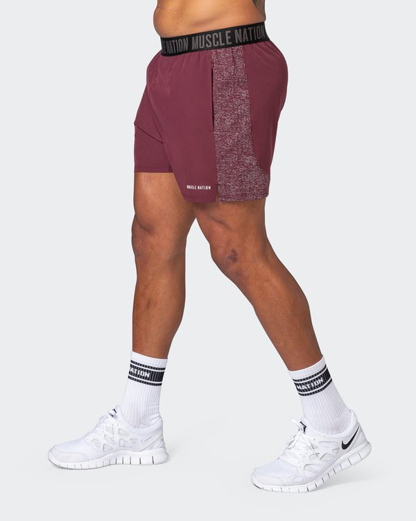 musclenation Shorts Reflective Training Shorts - Wine