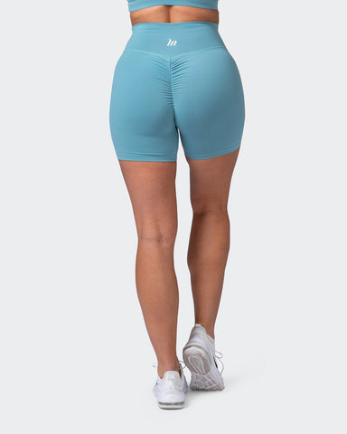 musclenation Shorts Signature Scrunch Bike Shorts-Dusty Jade
