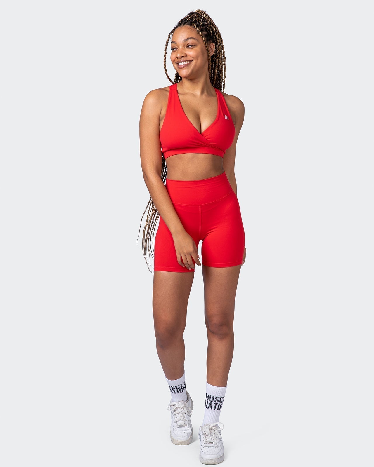 musclenation Shorts Signature Scrunch Bike Shorts-Poppy