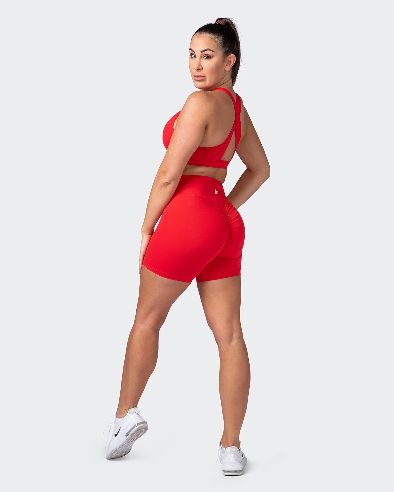 musclenation Shorts Signature Scrunch Bike Shorts-Poppy