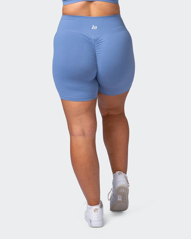 musclenation Shorts Signature Scrunch Bike Shorts-Powder Blue