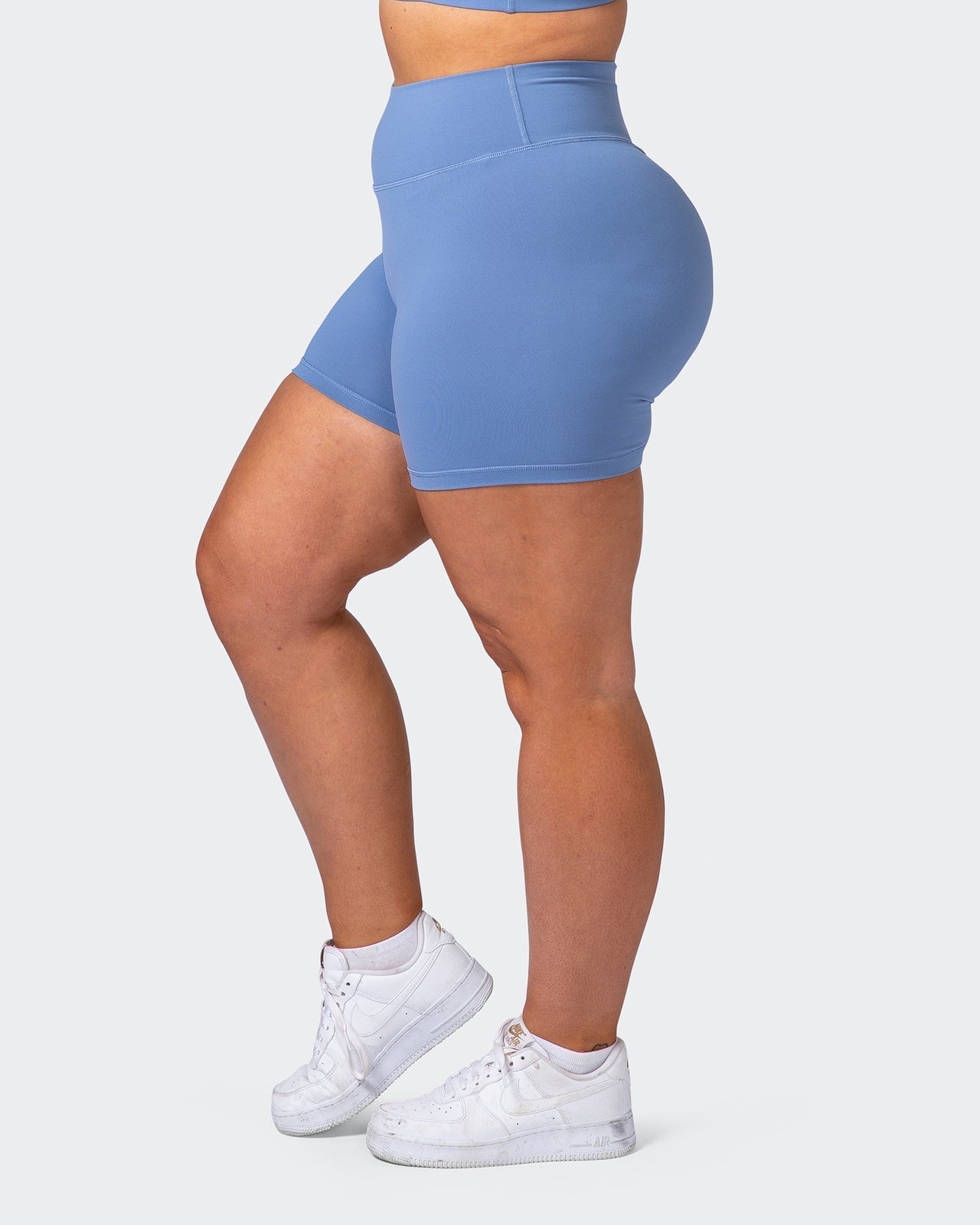 musclenation Shorts Signature Scrunch Bike Shorts-Powder Blue