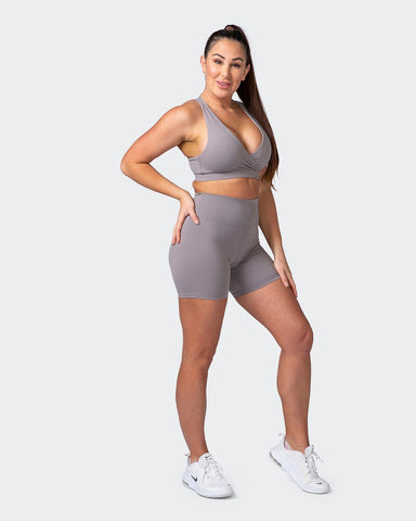 musclenation Shorts Signature Scrunch Bike Shorts-Smoke