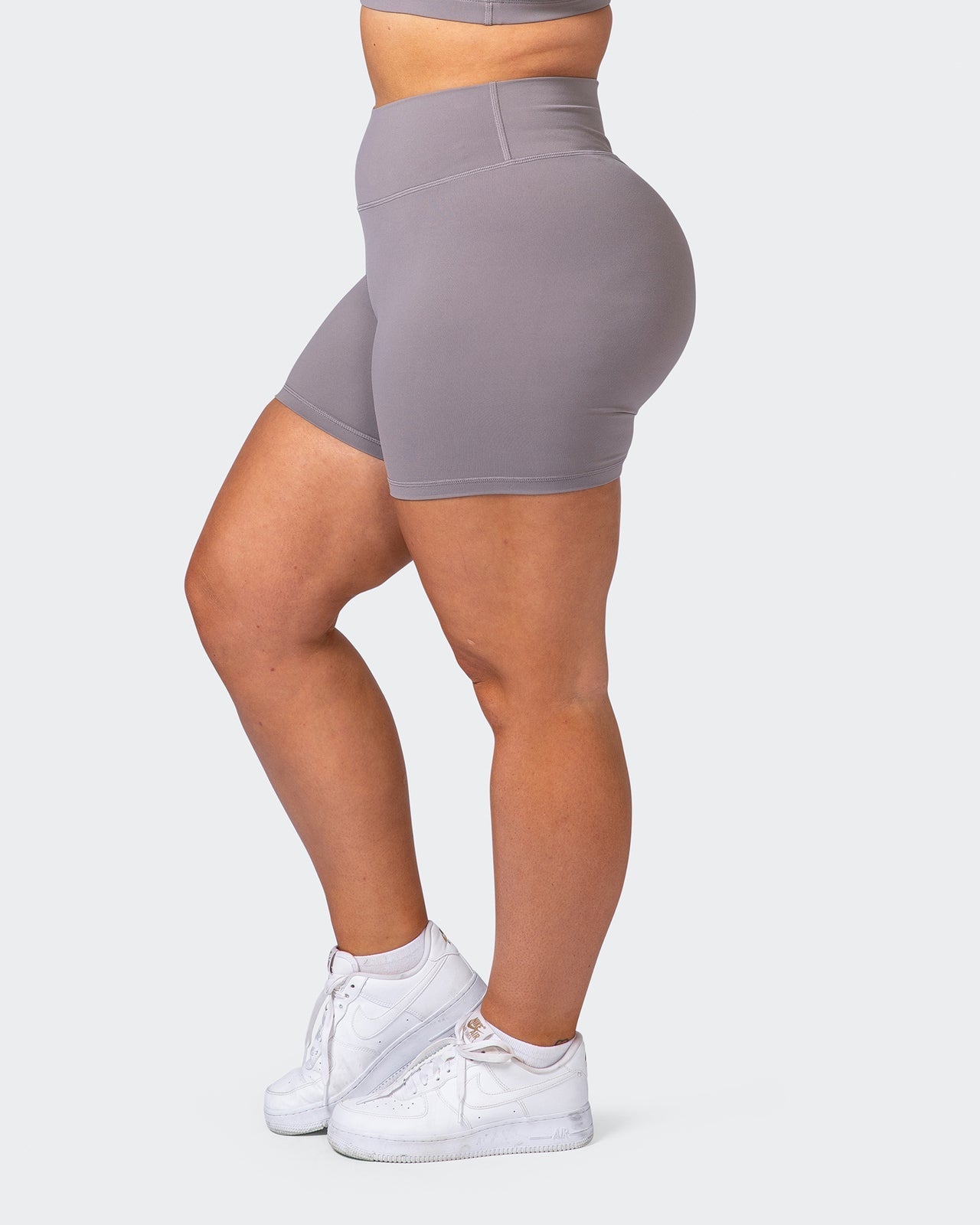 musclenation Shorts Signature Scrunch Bike Shorts-Smoke