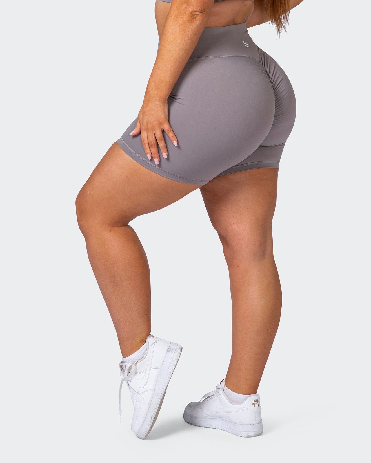 musclenation Shorts Signature Scrunch Bike Shorts-Smoke