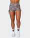 musclenation Shorts Signature Scrunch Tie Up Shorts - Yellow Leopard