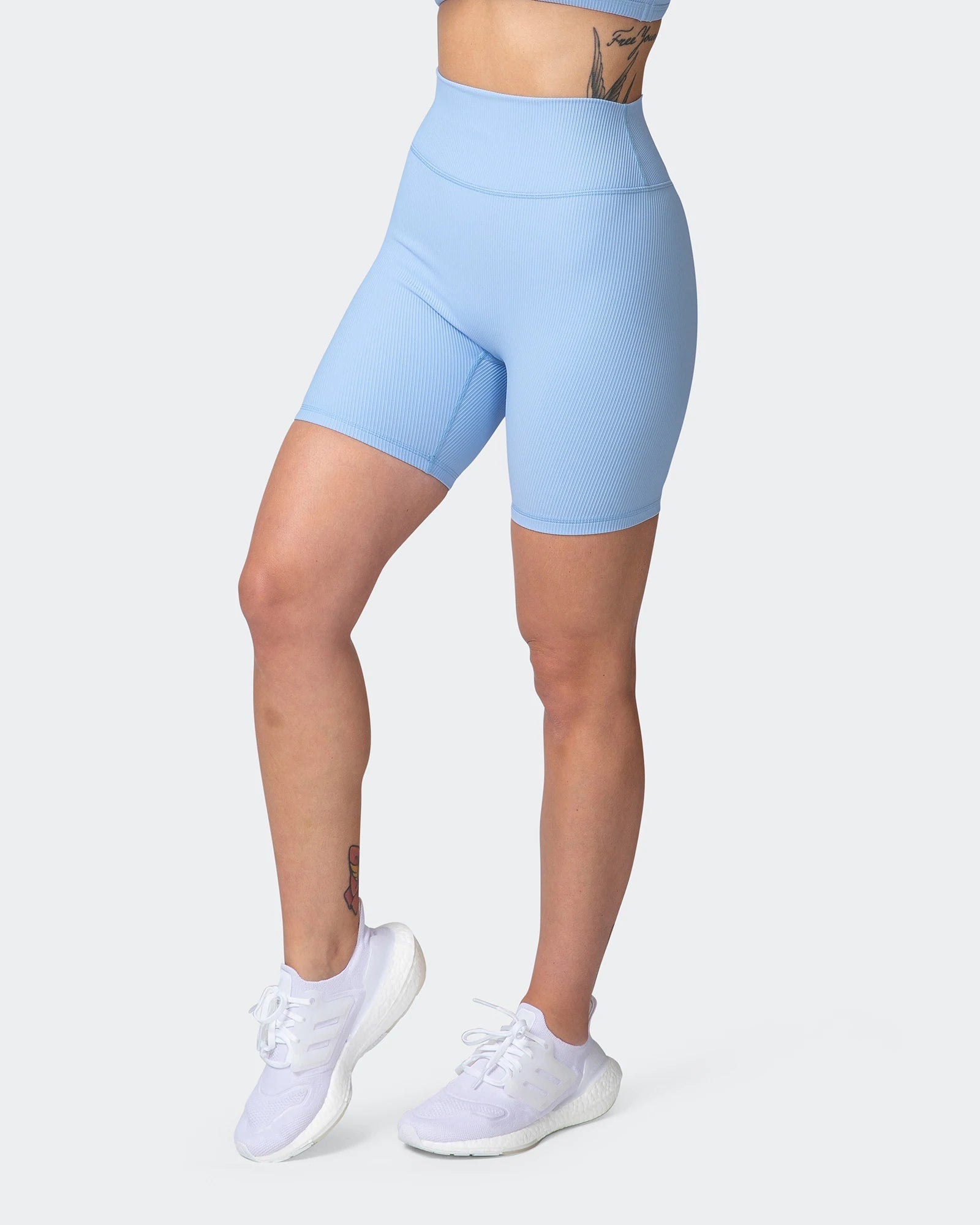 musclenation Shorts ZERO RISE RIB BIKE SHORTS Periwinkle