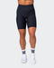 musclenation Shorts Zero Rise Rib Referee Length Shorts - Black