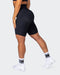 musclenation Shorts Zero Rise Rib Referee Length Shorts - Black