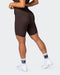 musclenation Shorts Zero Rise Rib Referee Length Shorts - Cocoa