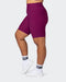 musclenation Shorts Zero Rise Rib Referee Length Shorts - Huckleberry