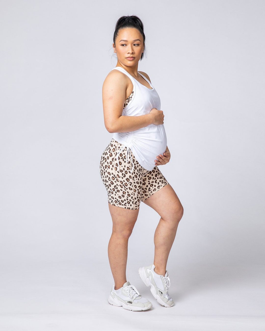 musclenation Side Tie Maternity Tank - White