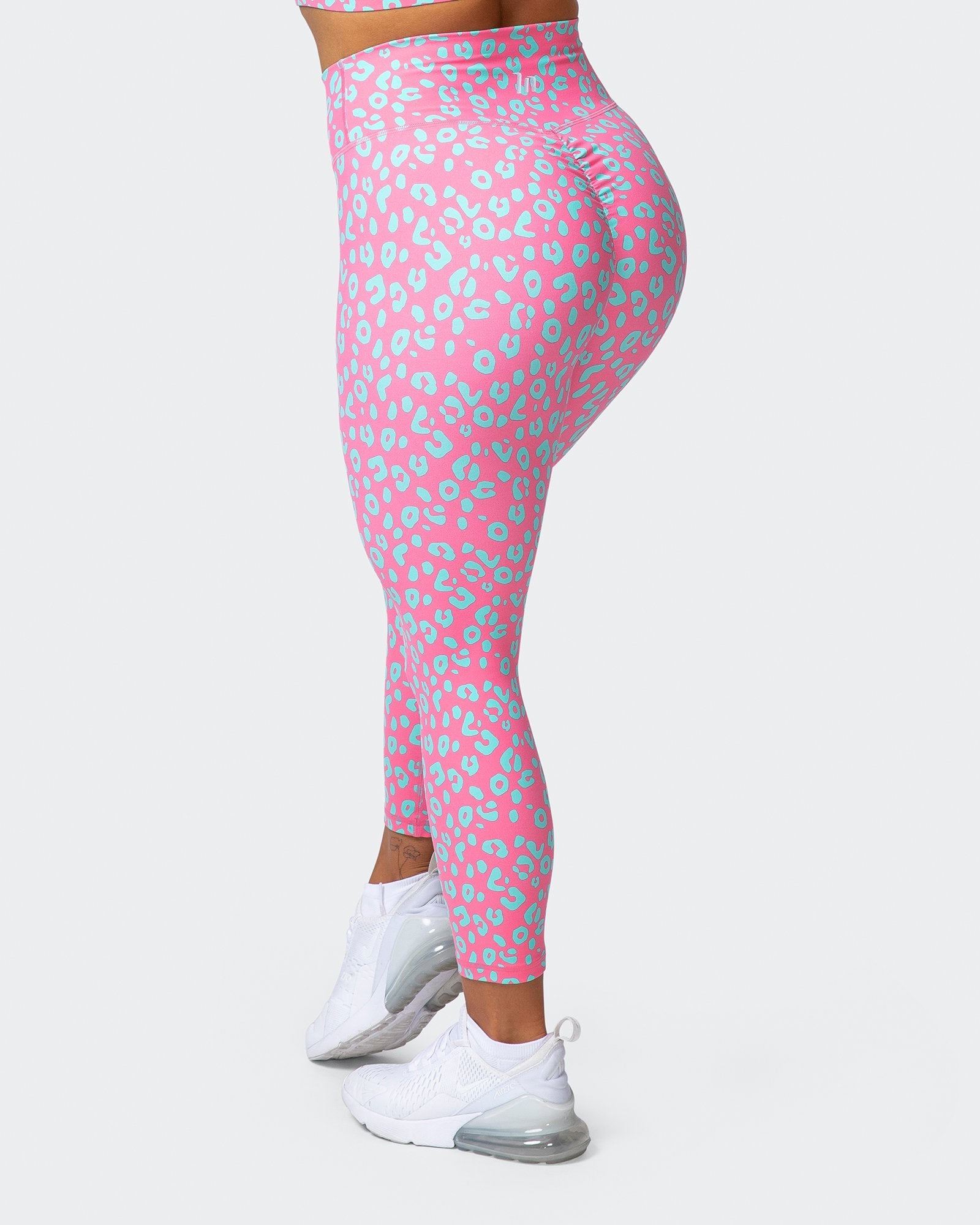 musclenation SIGNATURE SCRUNCH 7/8 LEGGINGS Cotton Candy Cheetah Print