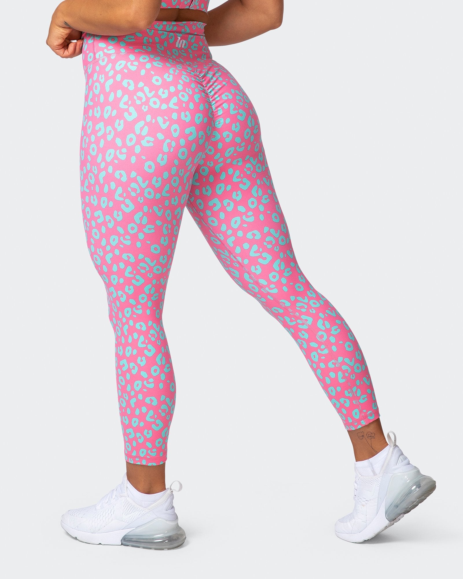 musclenation SIGNATURE SCRUNCH 7/8 LEGGINGS Cotton Candy Cheetah Print