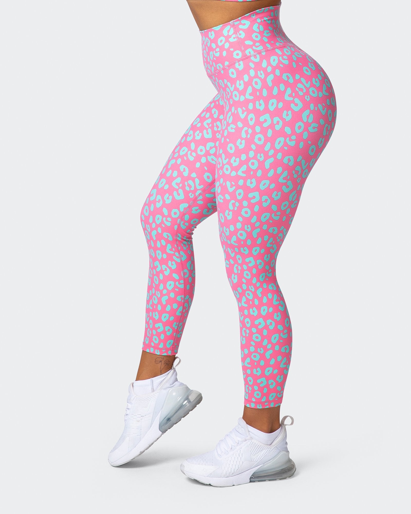musclenation SIGNATURE SCRUNCH 7/8 LEGGINGS Cotton Candy Cheetah Print