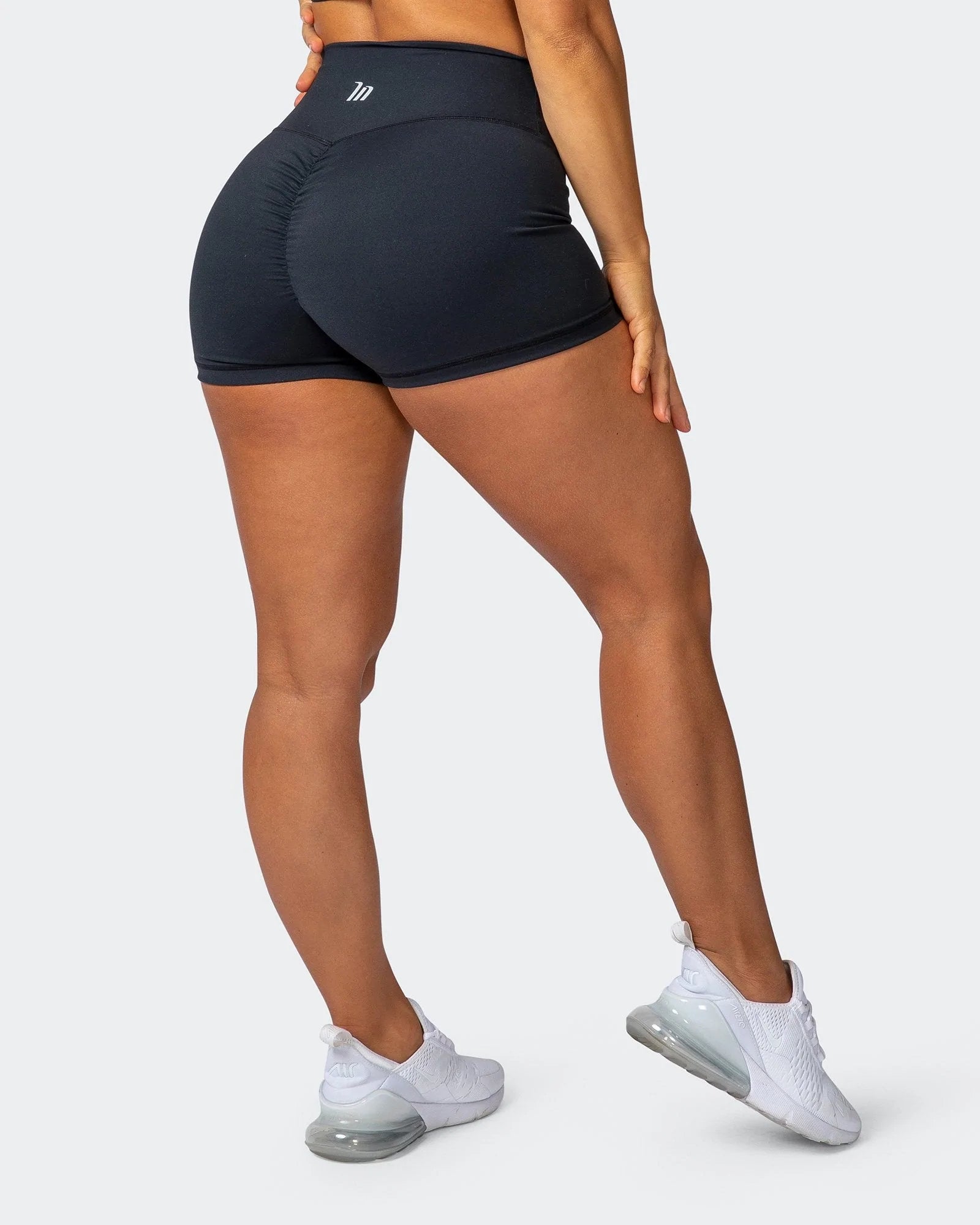 musclenation Signature Scrunch Booty Shorts-Black