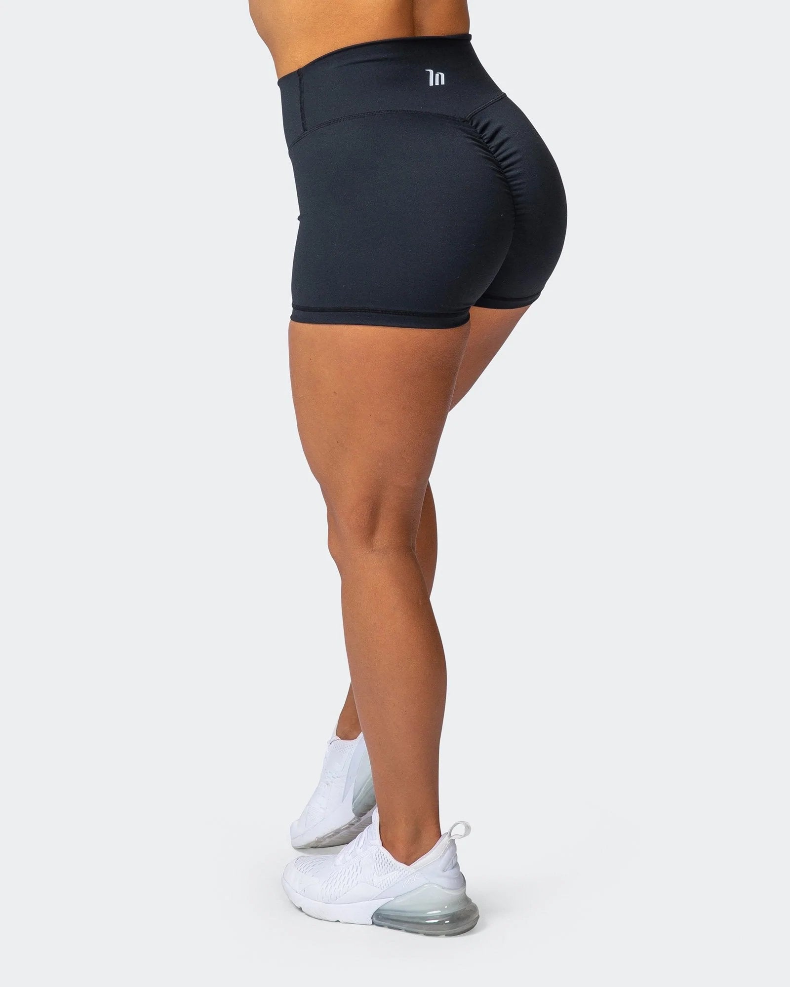 musclenation Signature Scrunch Booty Shorts-Black