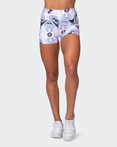 musclenation SIGNATURE SCRUNCH BOOTY SHORTS Marble Print