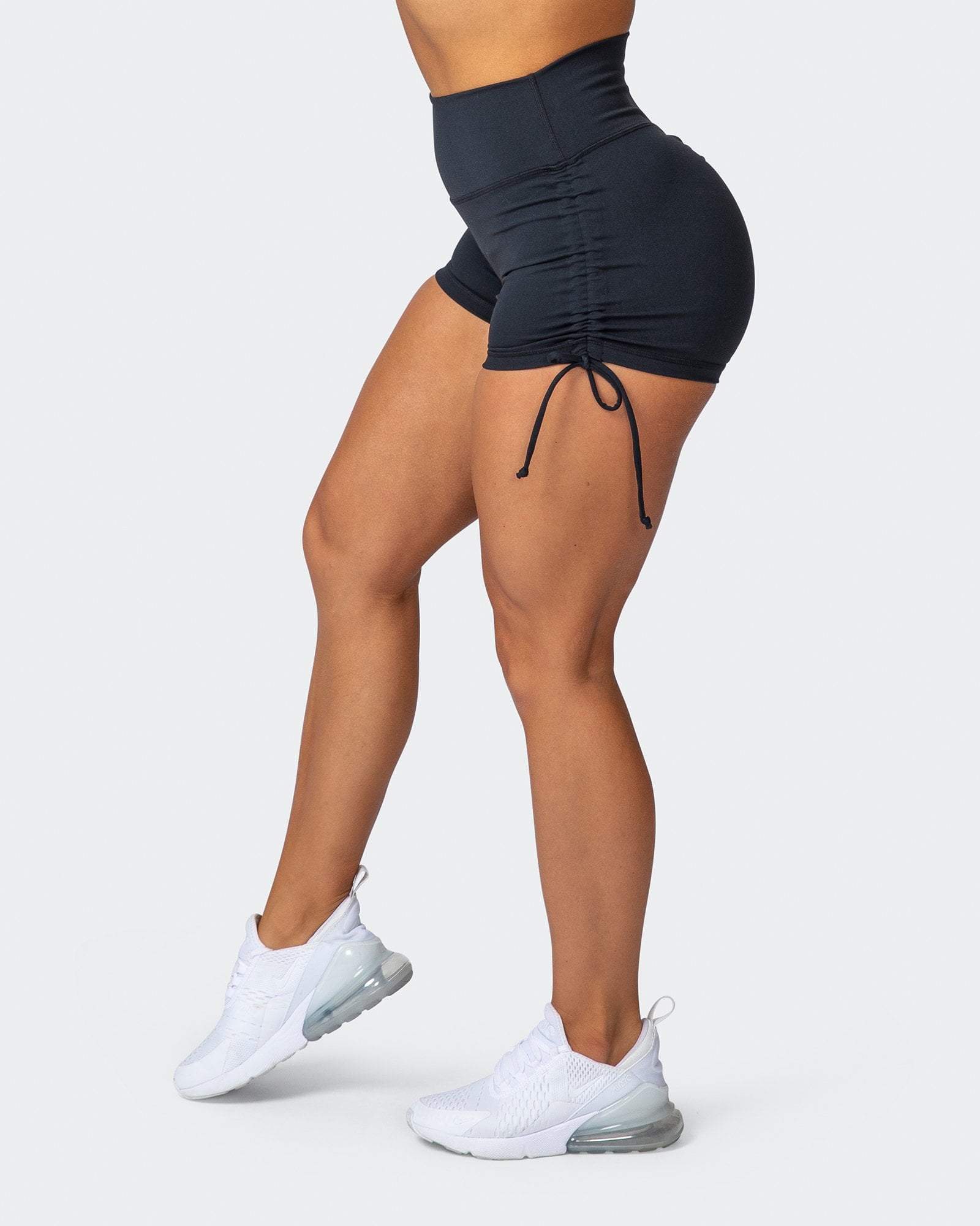 musclenation SIGNATURE SCRUNCH TIE UP BOOTY SHORTS Black