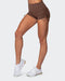 musclenation SIGNATURE SCRUNCH TIE UP BOOTY SHORTS Chestnut