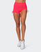 musclenation SIGNATURE SCRUNCH TIE UP BOOTY SHORTS Paradise Pink