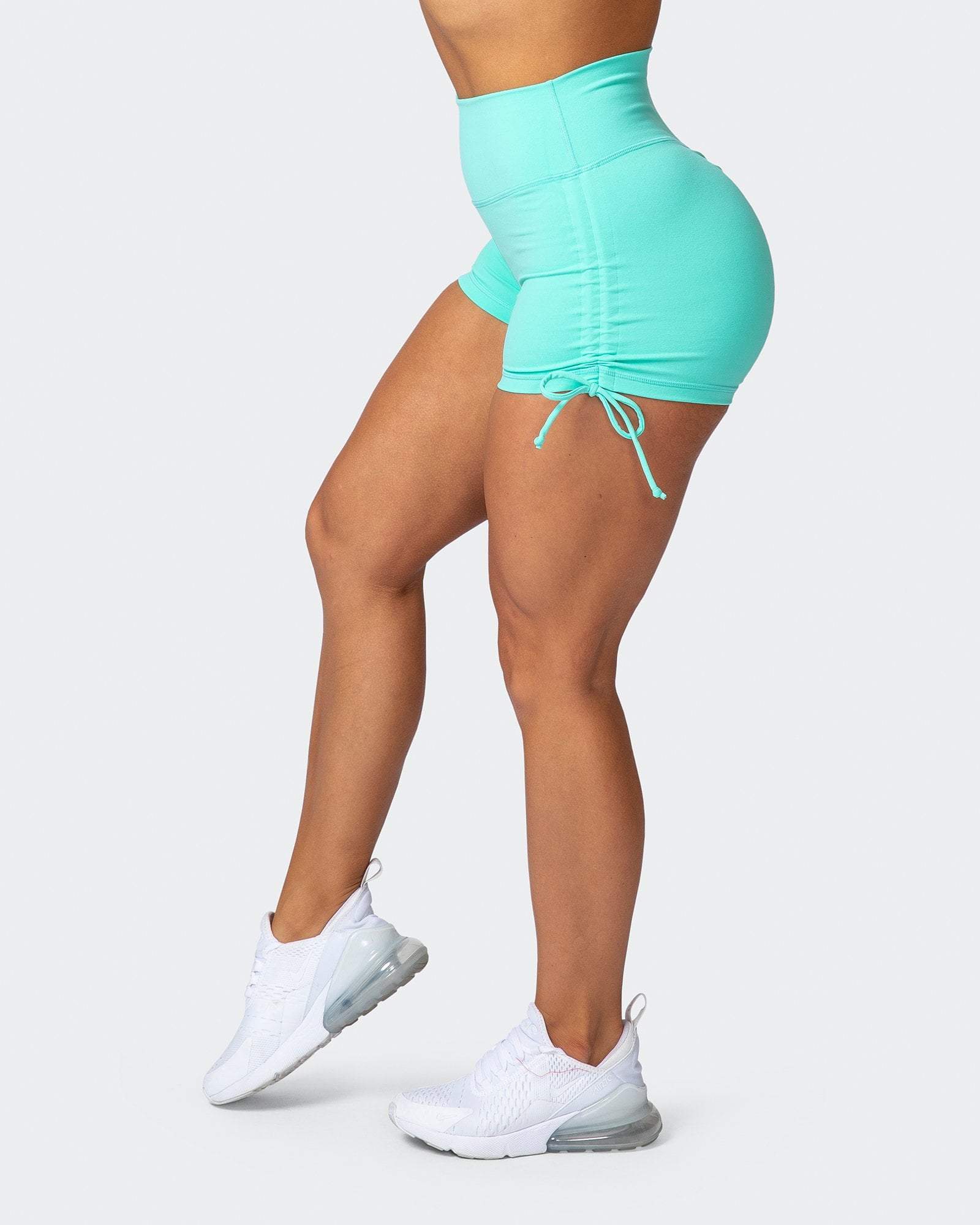 musclenation SIGNATURE SCRUNCH TIE UP BOOTY SHORTS Sea Glass
