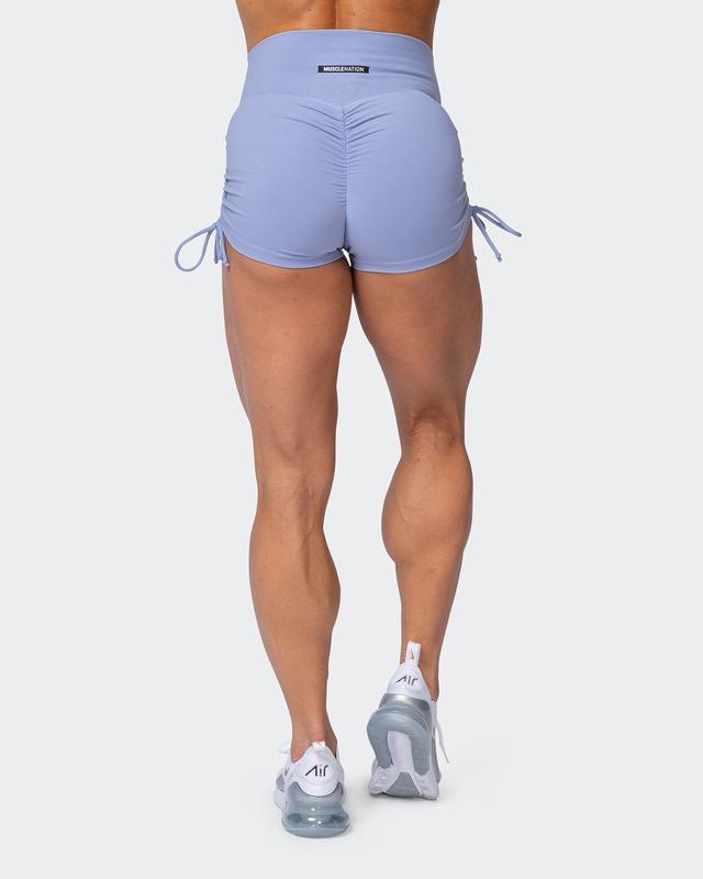 musclenation SIGNATURE SCRUNCH TIE UP BOOTY SHORTS Storm