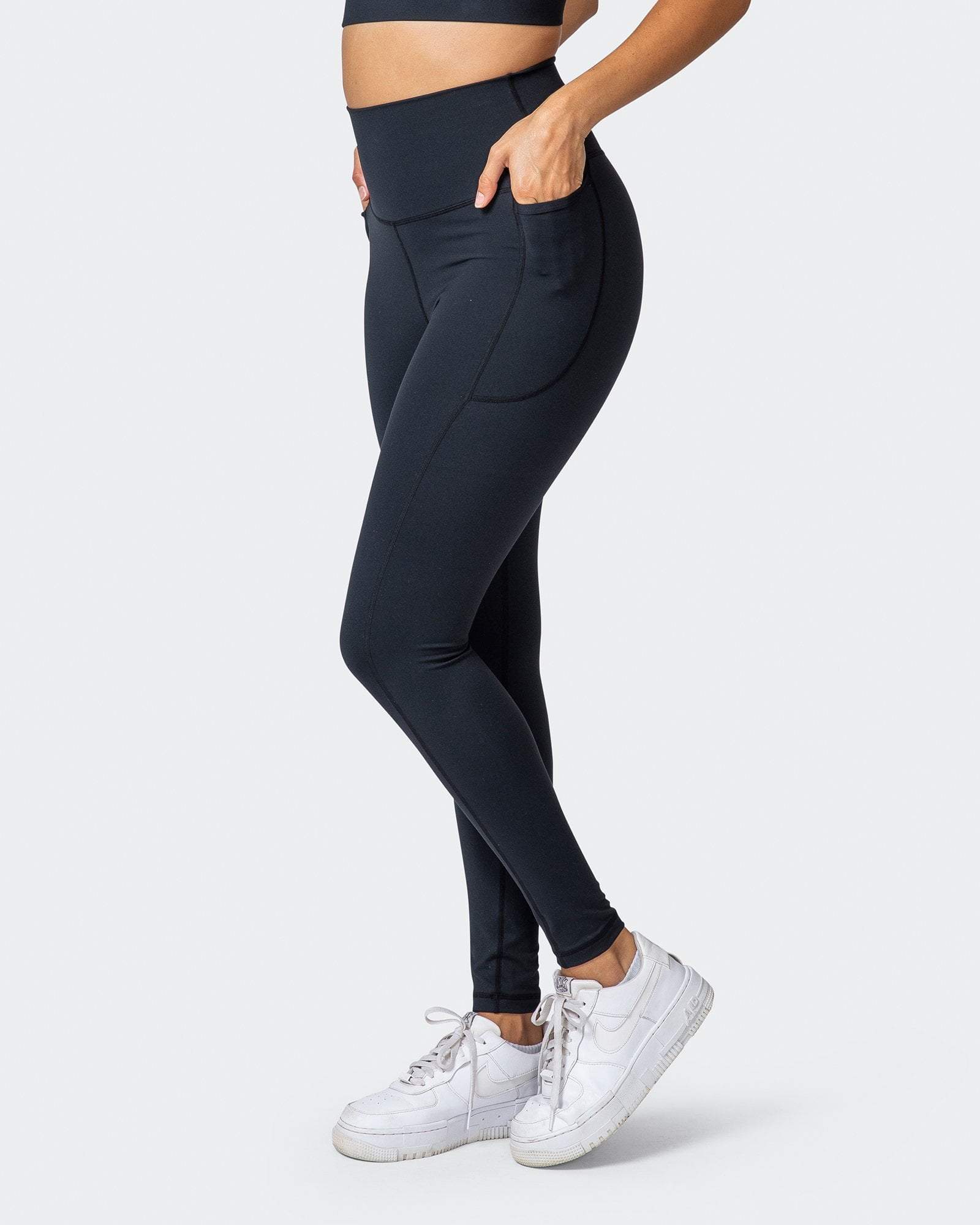 musclenation SIGNATURE SUPER HIGH POCKET FULL LENGTH LEGGINGS Black