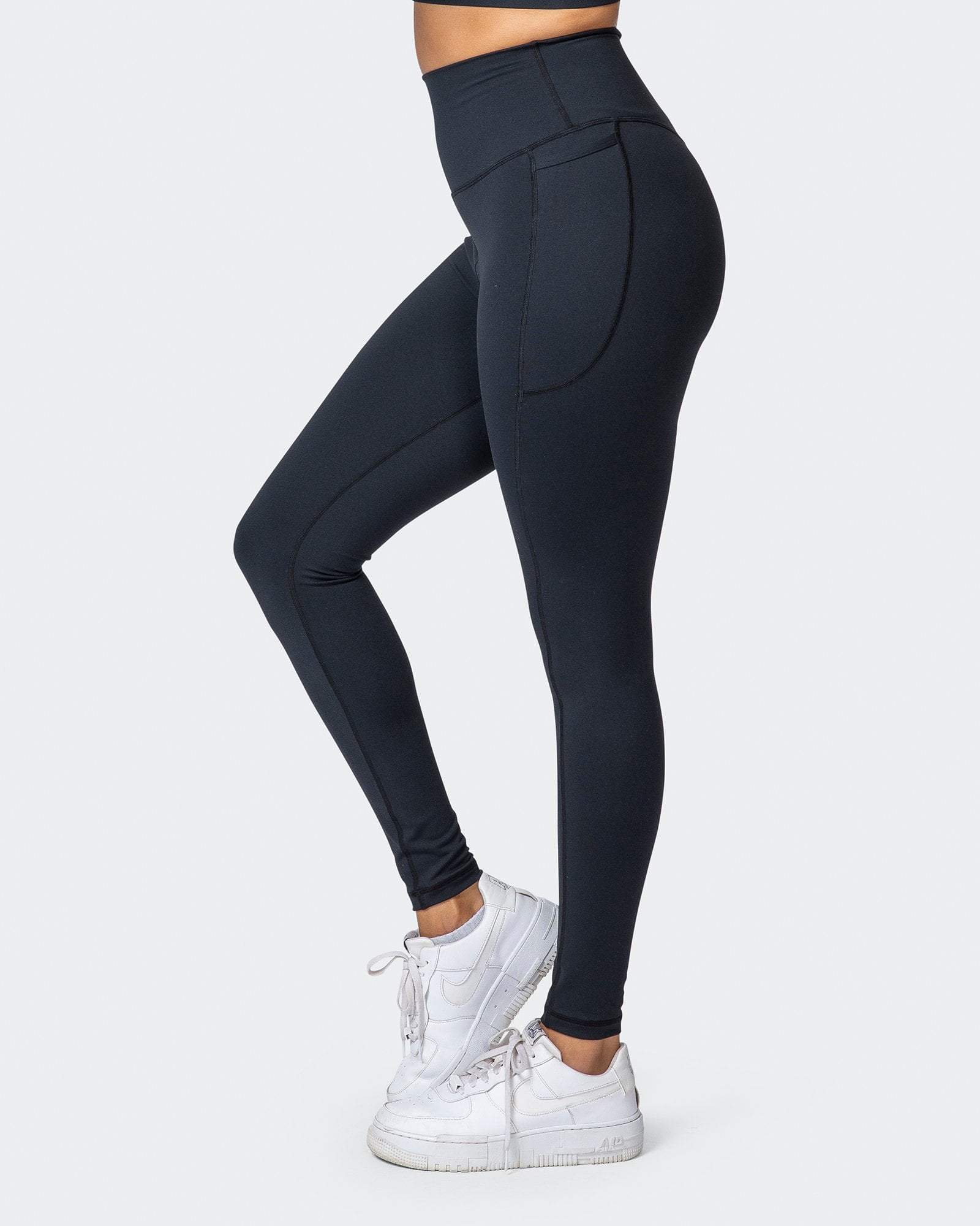 musclenation SIGNATURE SUPER HIGH POCKET FULL LENGTH LEGGINGS Black