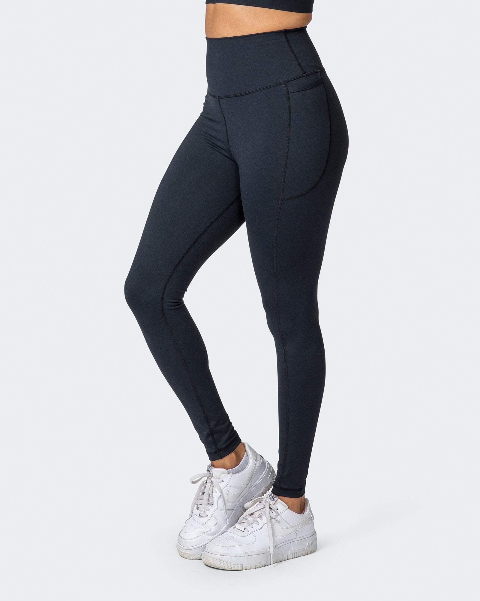 musclenation SIGNATURE SUPER HIGH POCKET FULL LENGTH LEGGINGS Black