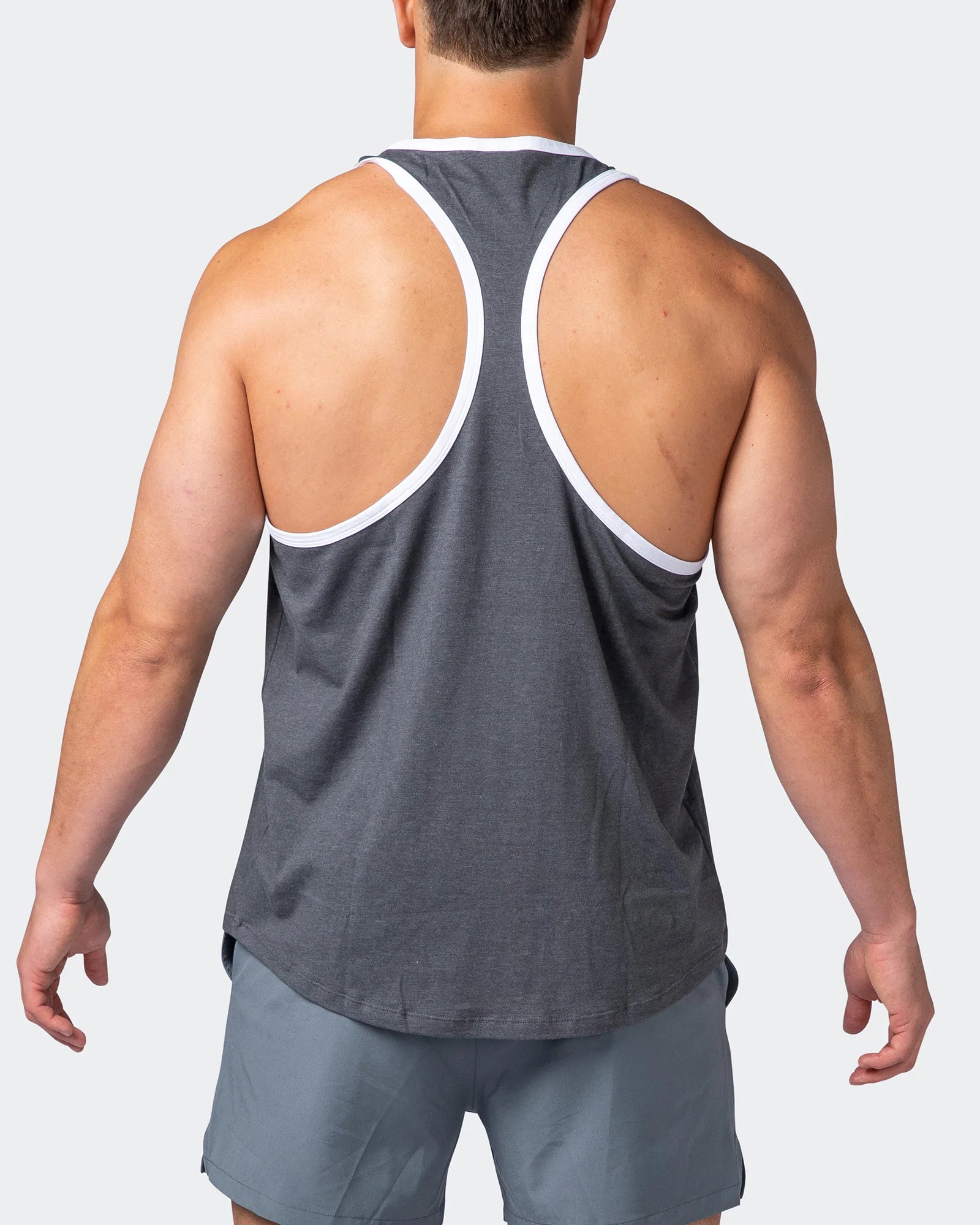 musclenation Singlet Copy of Striker Y Back Singlet - Black Marl