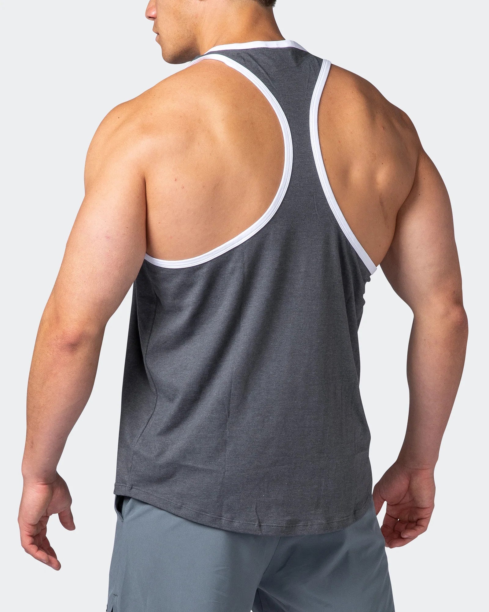 musclenation Singlet Copy of Striker Y Back Singlet - Black Marl