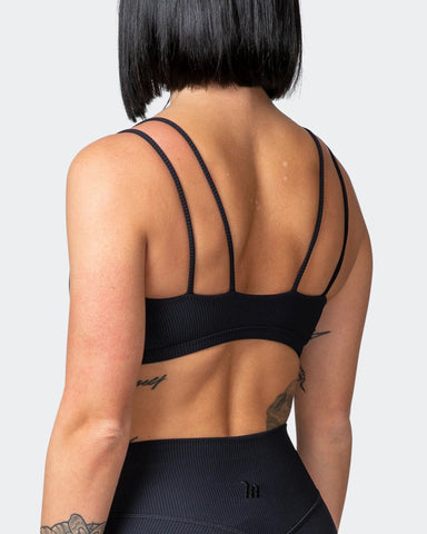 musclenation Sports Bra ALL DAY RIB BRALETTE Black