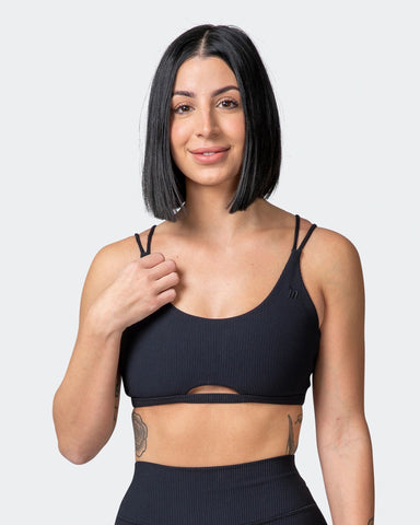 musclenation Sports Bra ALL DAY RIB BRALETTE Black