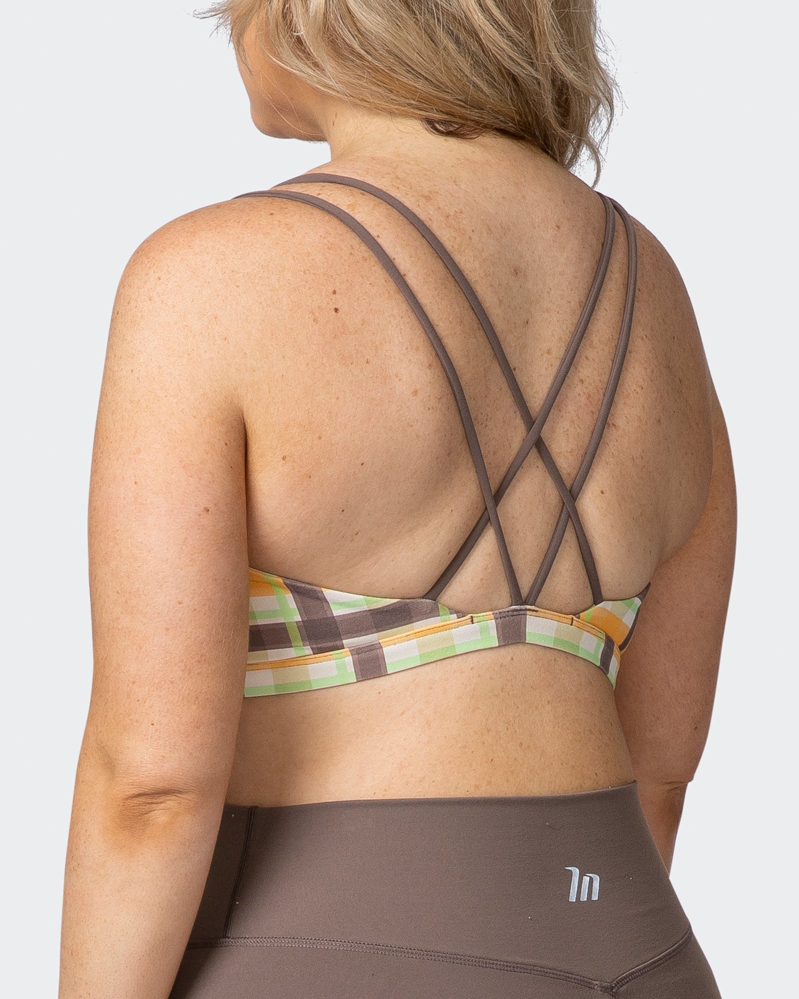 musclenation Sports Bra WHIRLWIND BRALETTE Checked Out Print