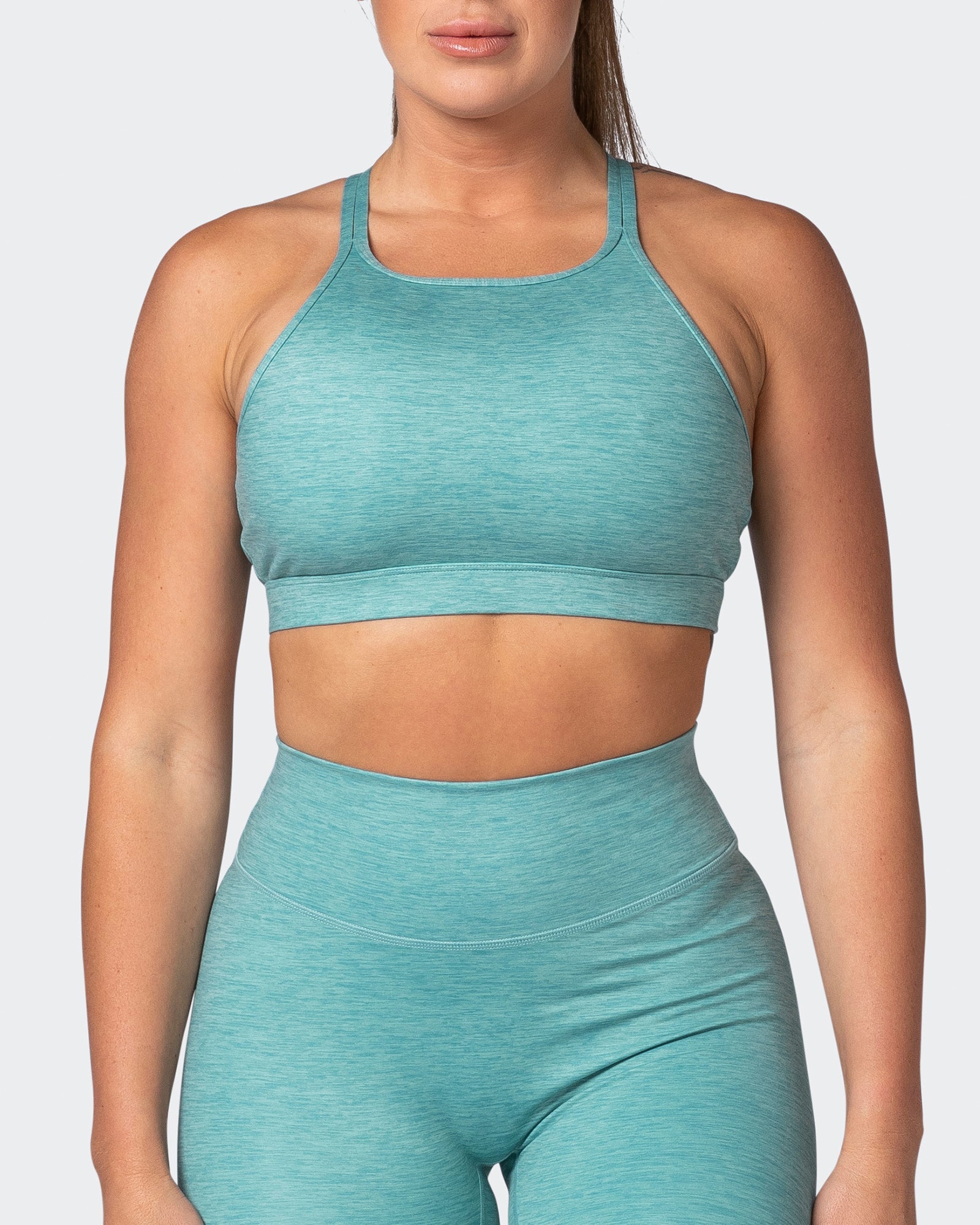 musclenation Sports Bras Aim High Bra - Dusty Jade Marl
