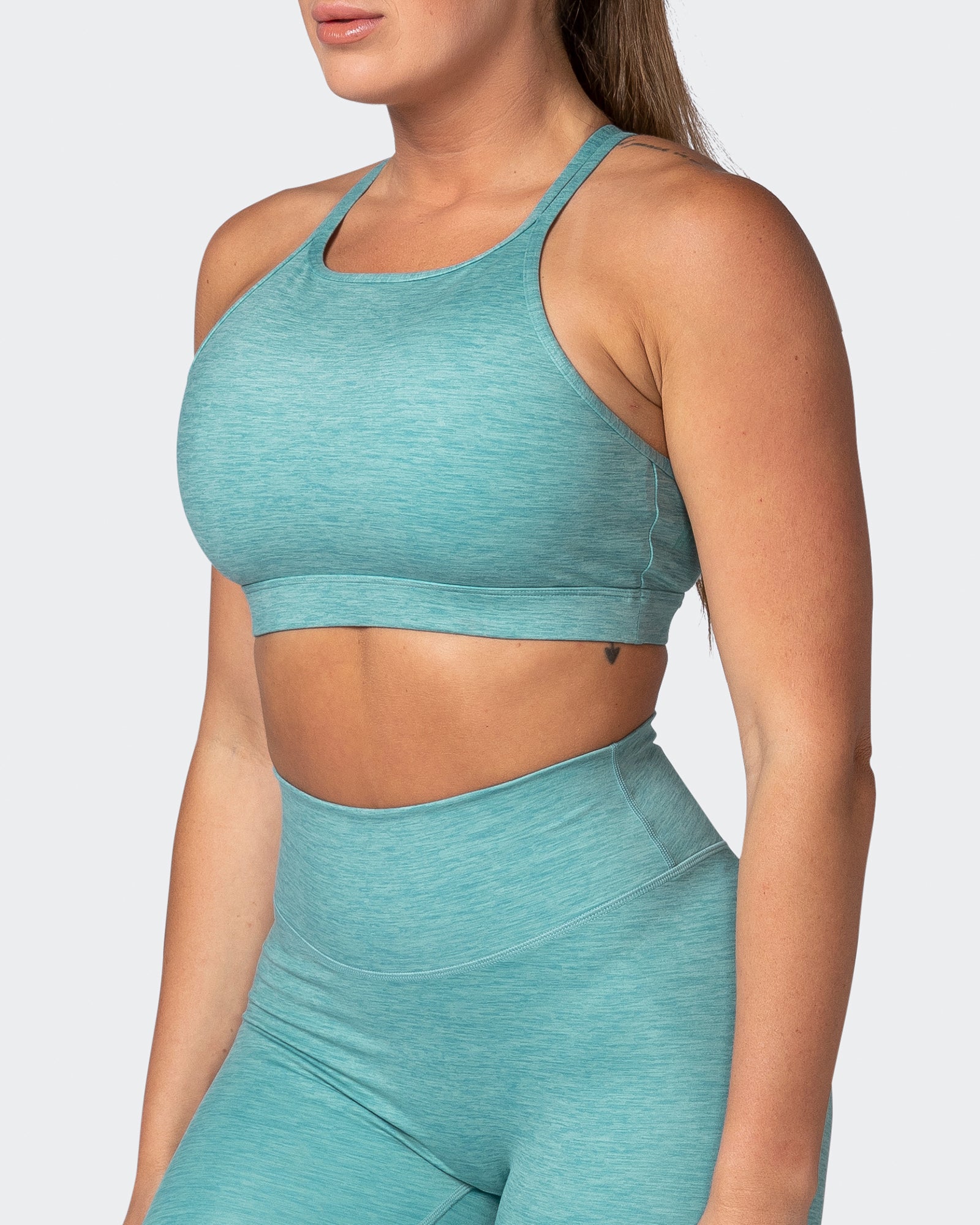 musclenation Sports Bras Aim High Bra - Dusty Jade Marl