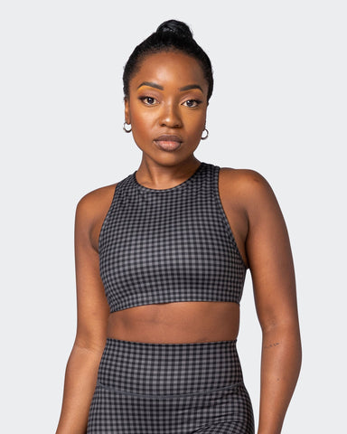 musclenation Sports Bras All Rounder Bra - Monochrome Check Print