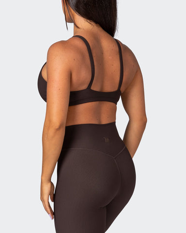 musclenation Sports Bras Effortless Rib Bralette - Cocoa