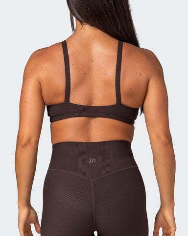 musclenation Sports Bras Effortless Rib Bralette - Cocoa