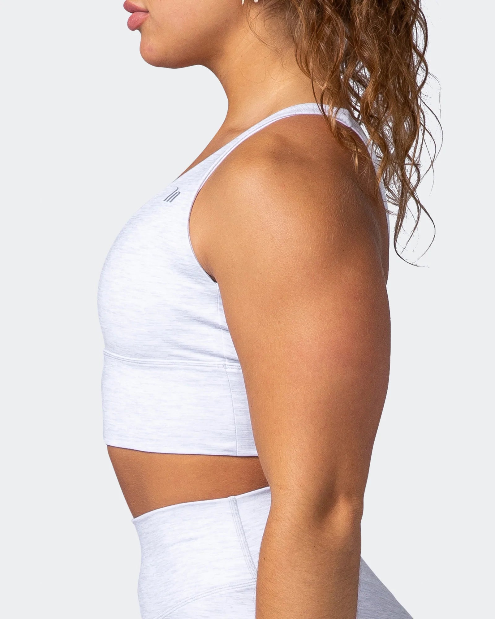 musclenation Sports Bras Lift Longline Bra - White Grey Marl