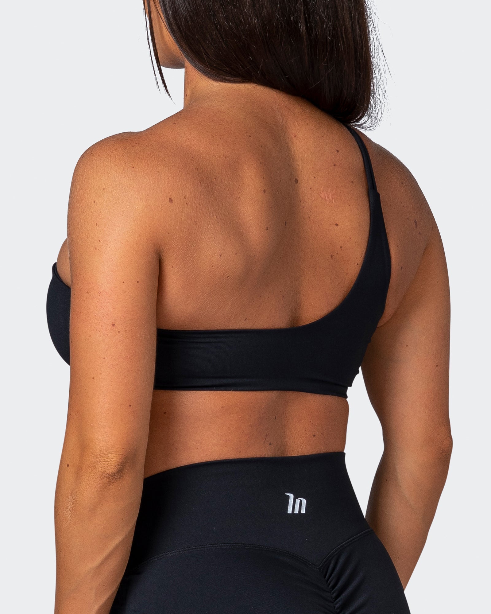 musclenation Sports Bras Movement One Shoulder Bralette - Black