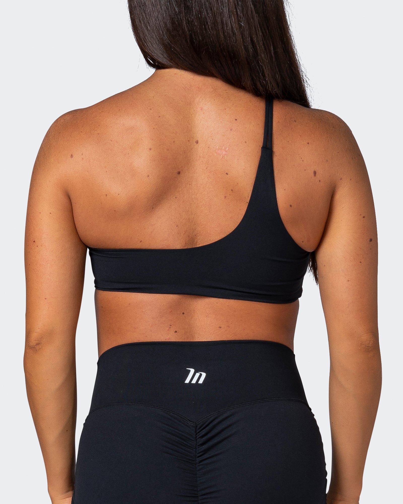 musclenation Sports Bras Movement One Shoulder Bralette - Black