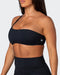 musclenation Sports Bras Movement One Shoulder Bralette - Black